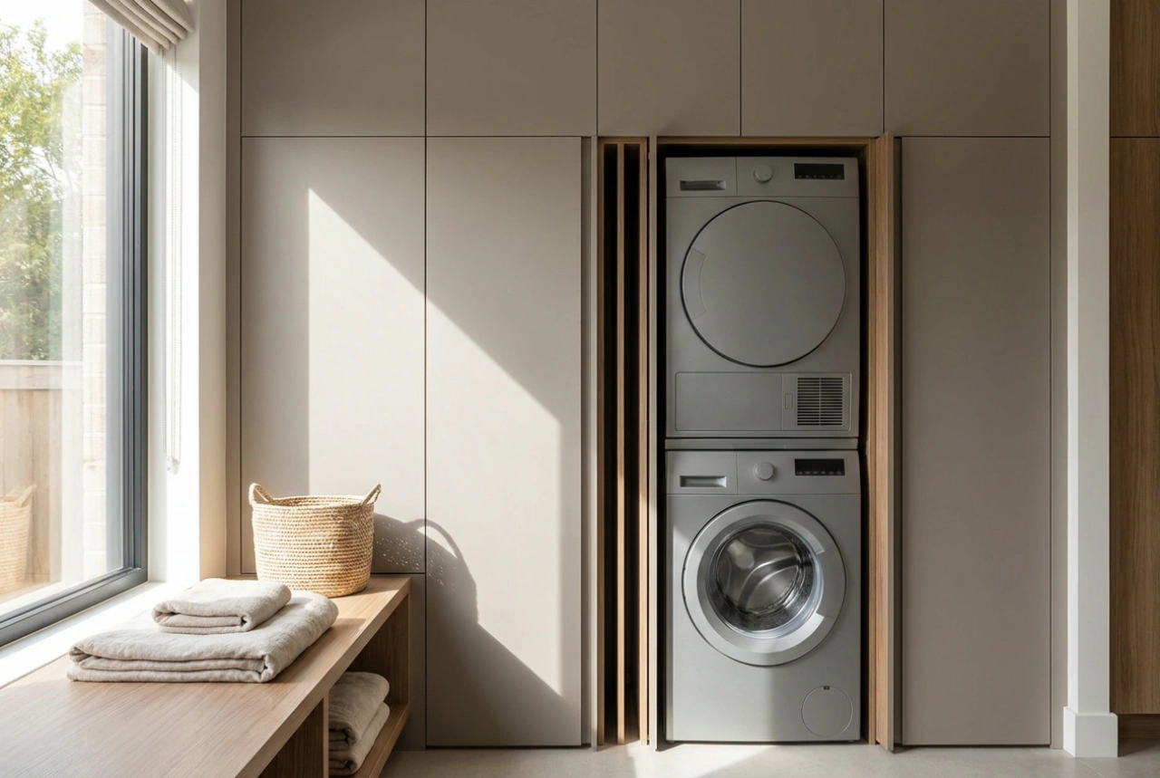 Cómo integrar lavadora y secadora en columna: ventilación y mantenimiento