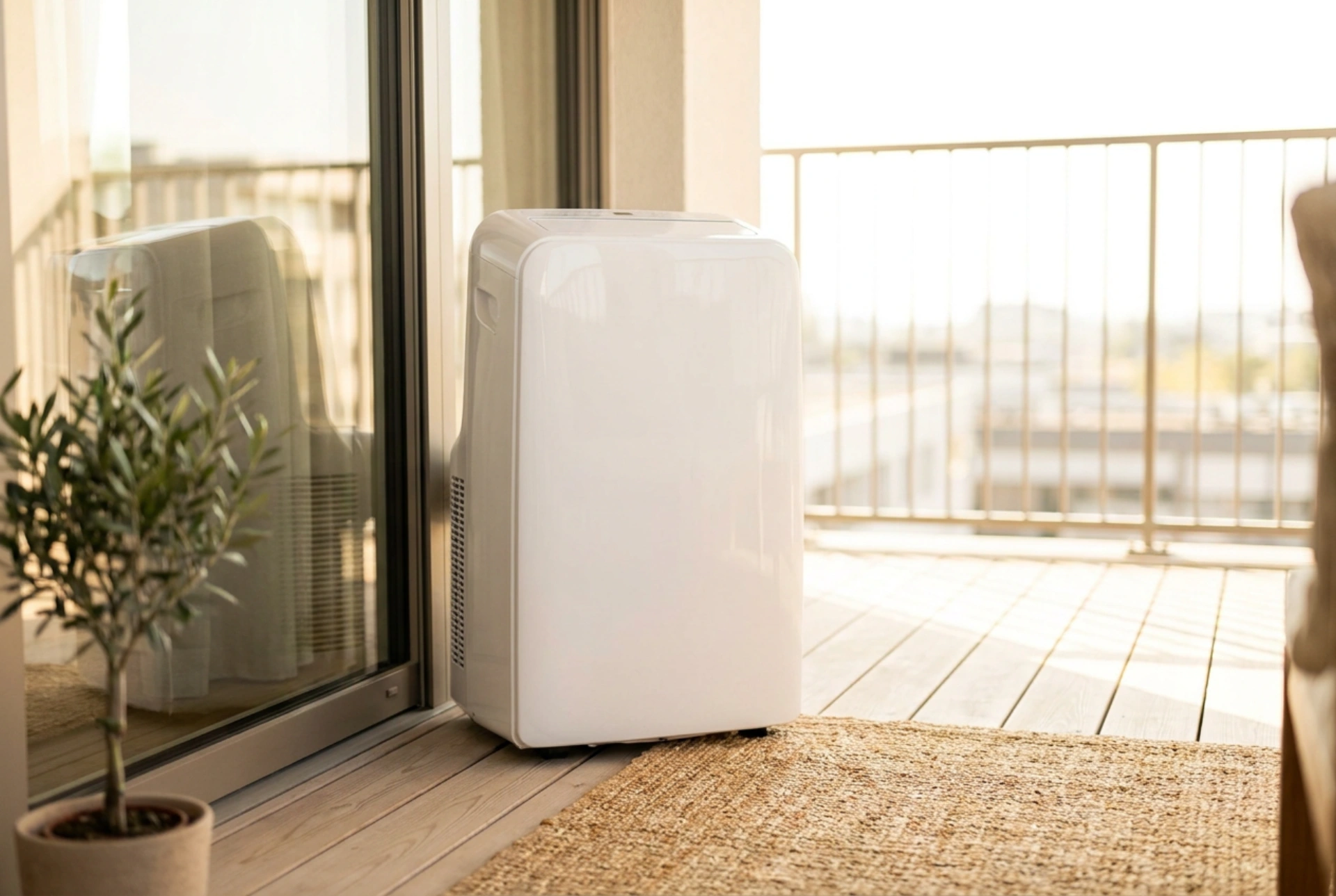 ¿Mejora la refrigeración de la vivienda colocar el aire acondicionado portátil en el balcón?