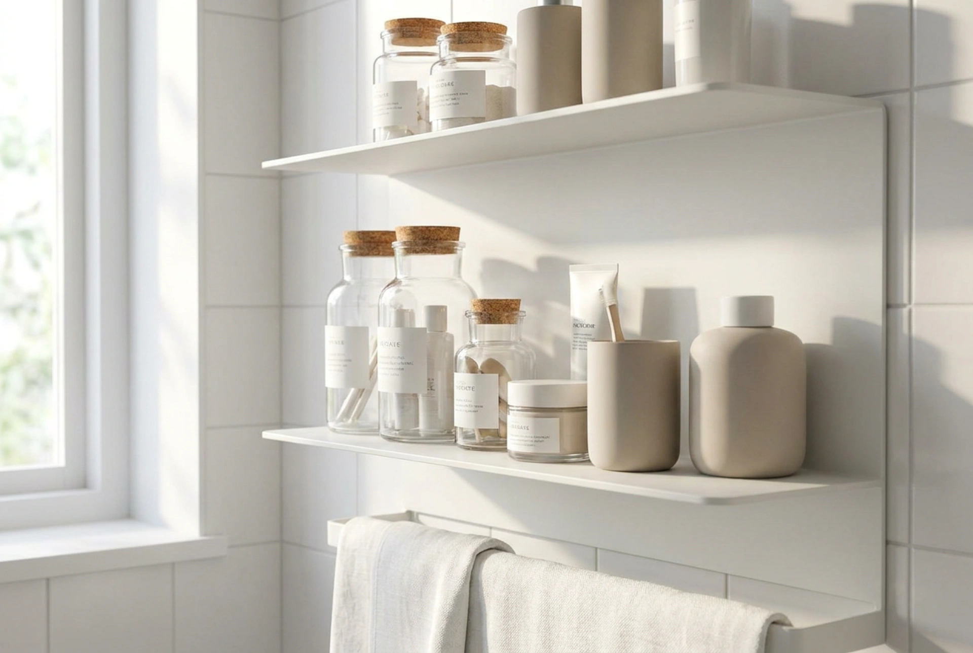 Estantes colgantes de baño: organización eficiente de cosméticos y cuidado de materiales