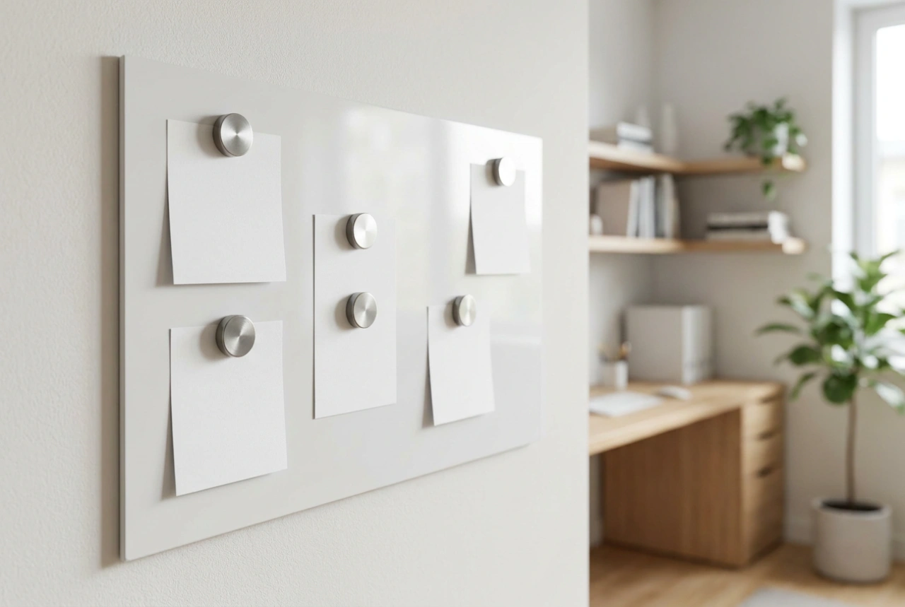 La pizarra magnética de pared como centro de organización en el hogar