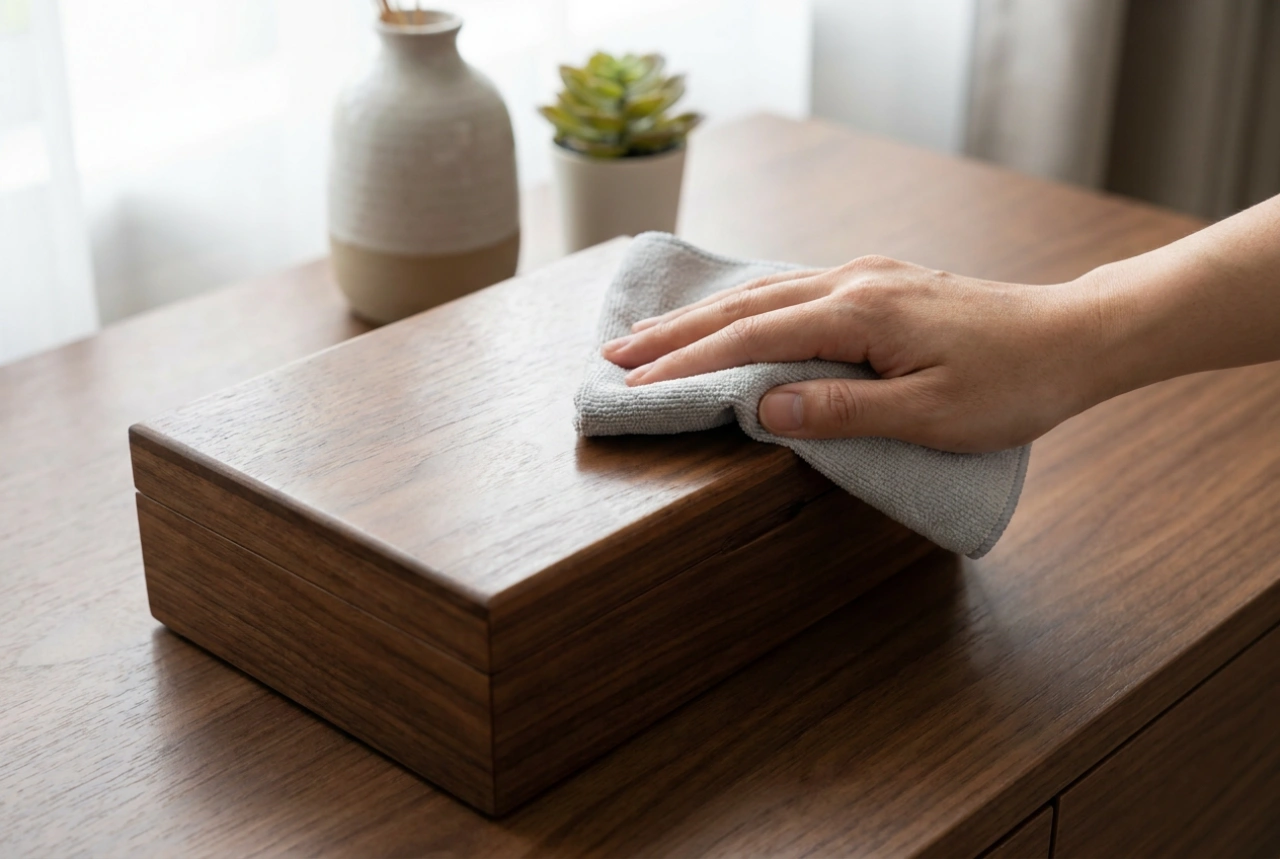 Cómo cuidar un joyero de madera sin dejar manchas