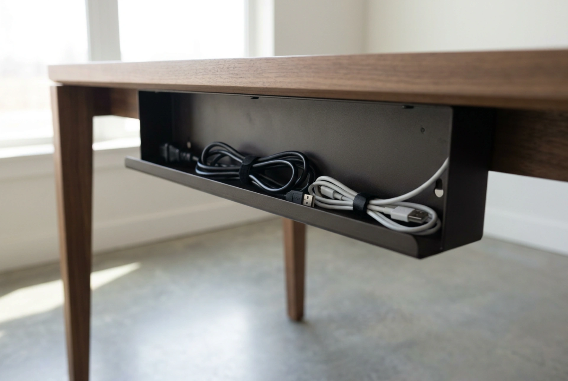 Cómo organizar los cables de forma eficaz en un organizador bajo el escritorio