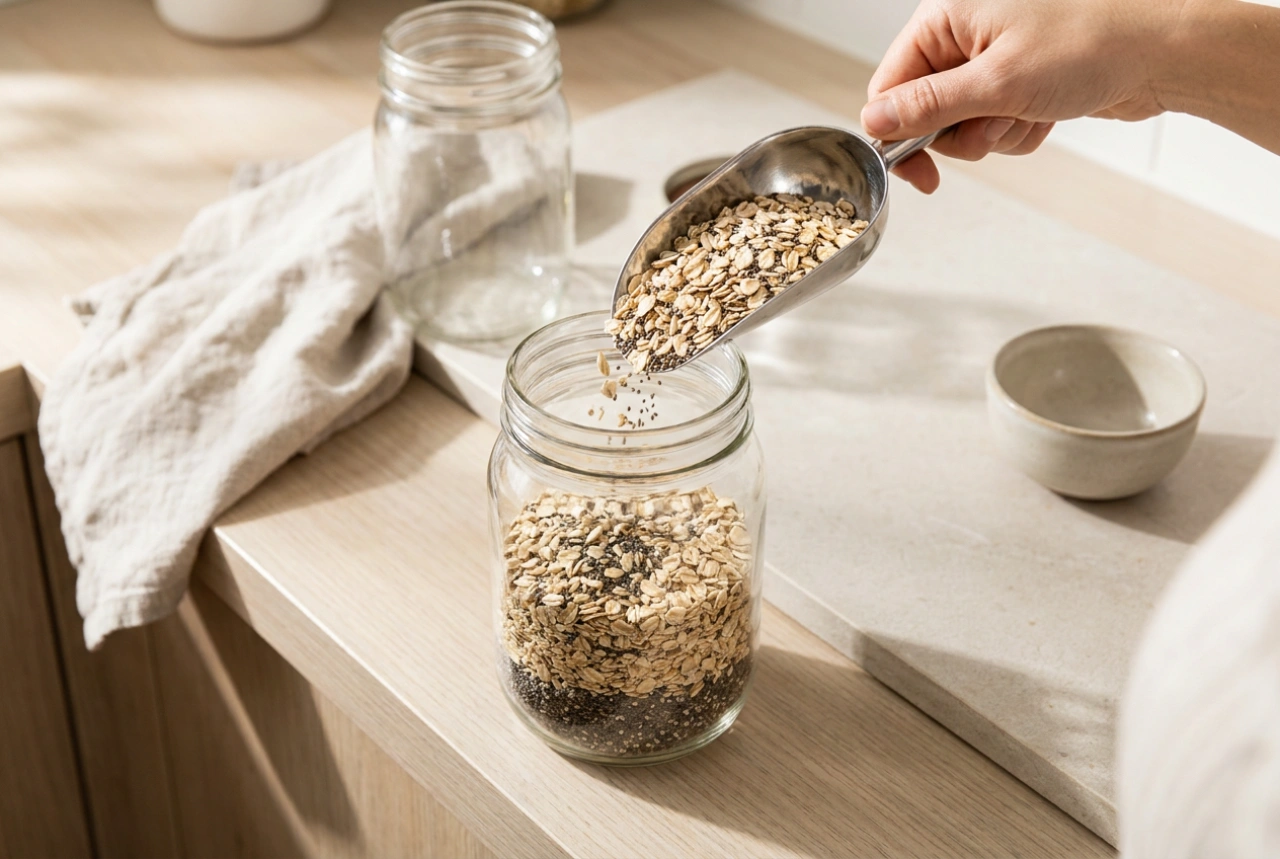 Cómo preparar avena en un tarro de vidrio sin ensuciar