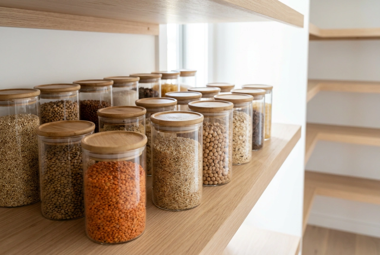 Cómo usar tarros con tapa de cristal para almacenar alimentos secos