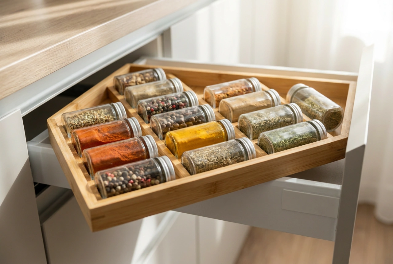 Organizador de cajón para especias: optimización del espacio en cocinas pequeñas