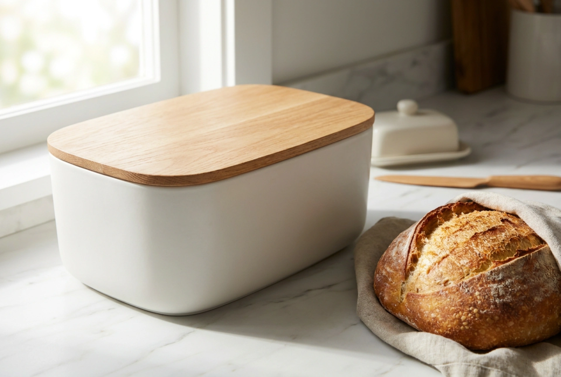 Cómo la panera con elementos de madera ayuda a conservar el pan fresco por más tiempo