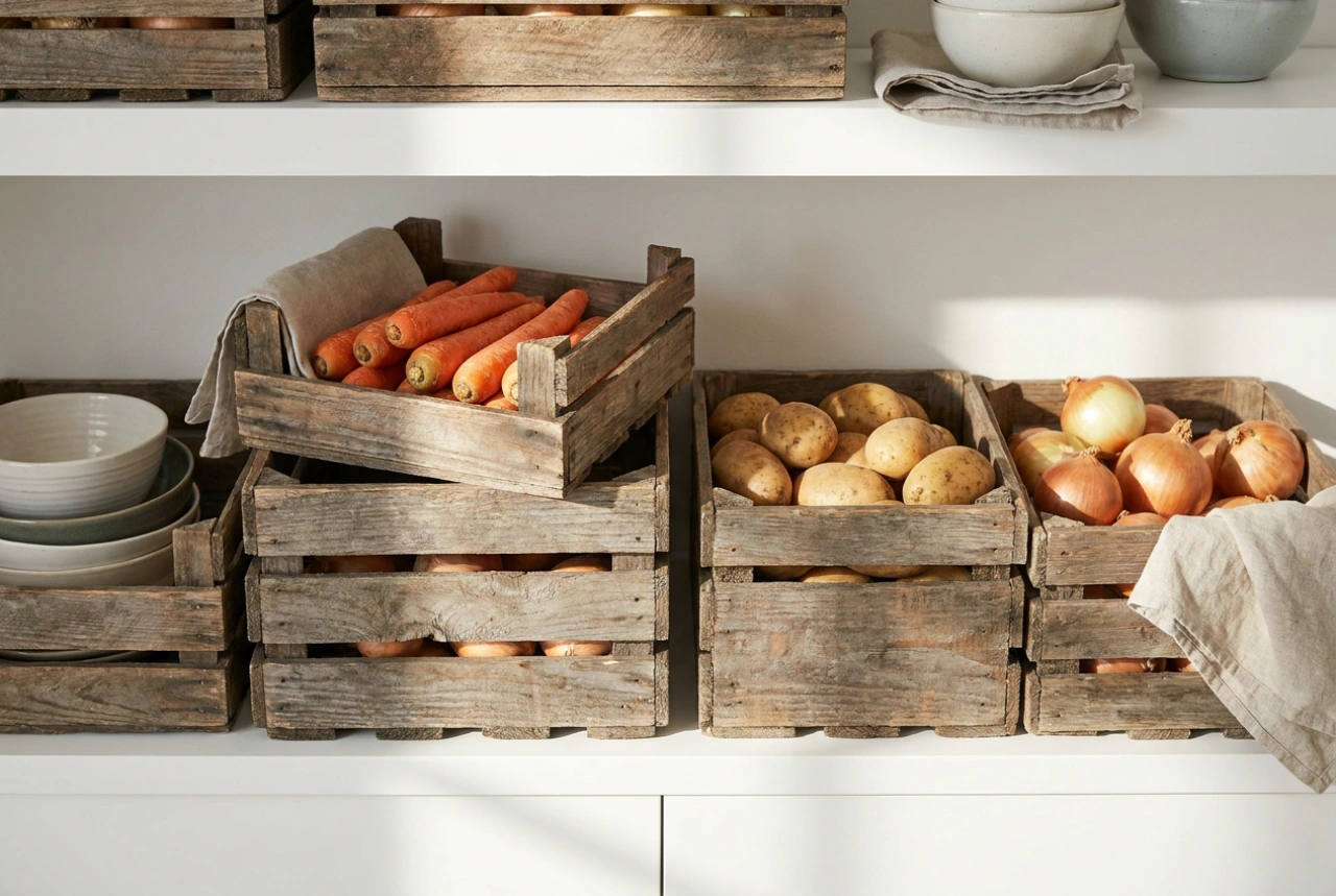 Cómo utilizar cajas de madera para el almacenamiento de verduras