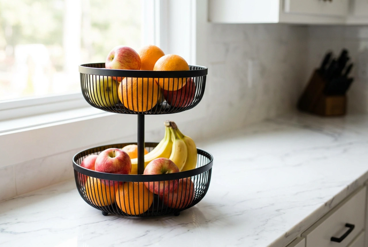 Cómo organizar un frutero de dos niveles en una cocina pequeña