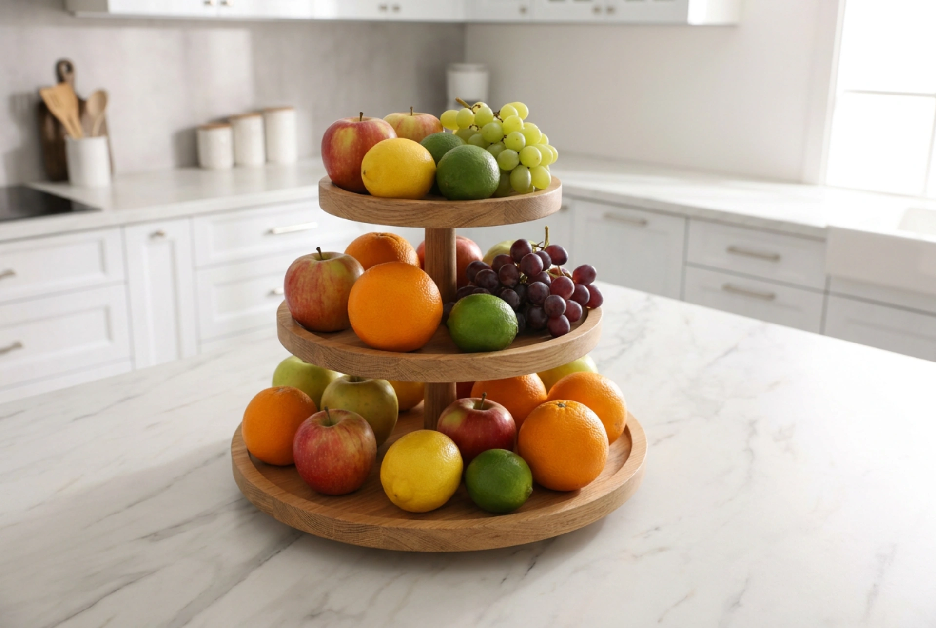 Cómo organizar las frutas en un frutero de pisos para que duren frescas más tiempo