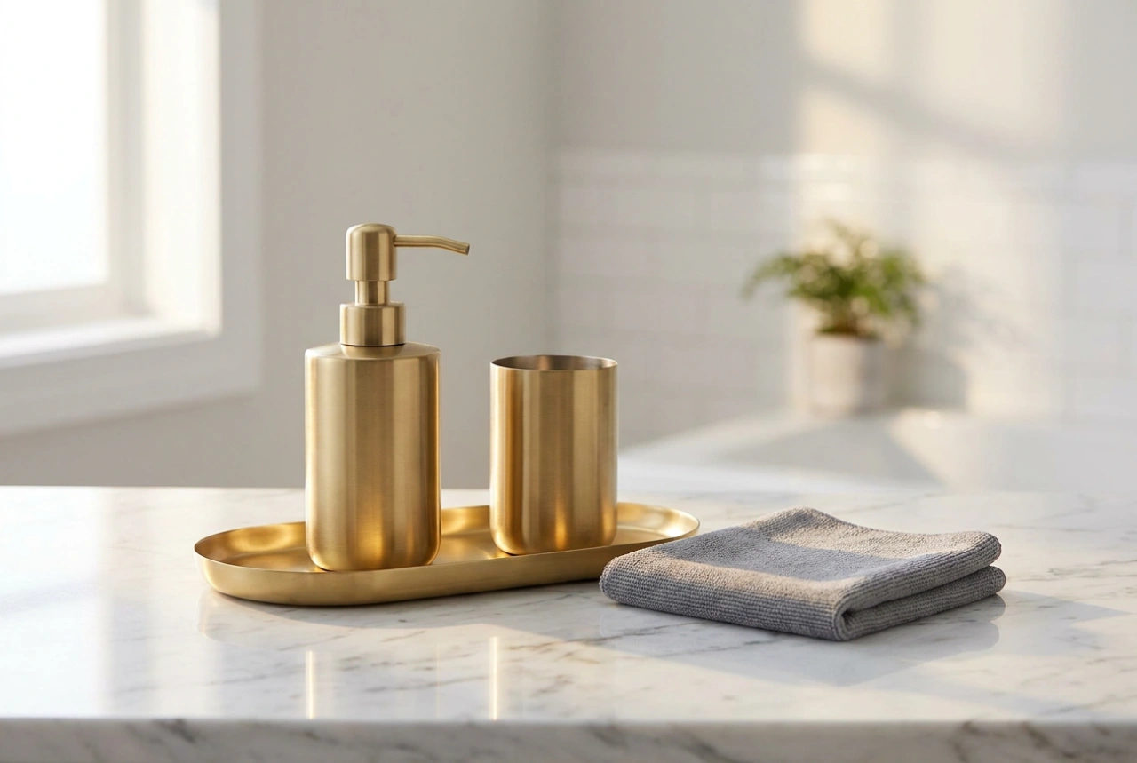 Cómo cuidar un escobillero de baño dorado sin perder su brillo