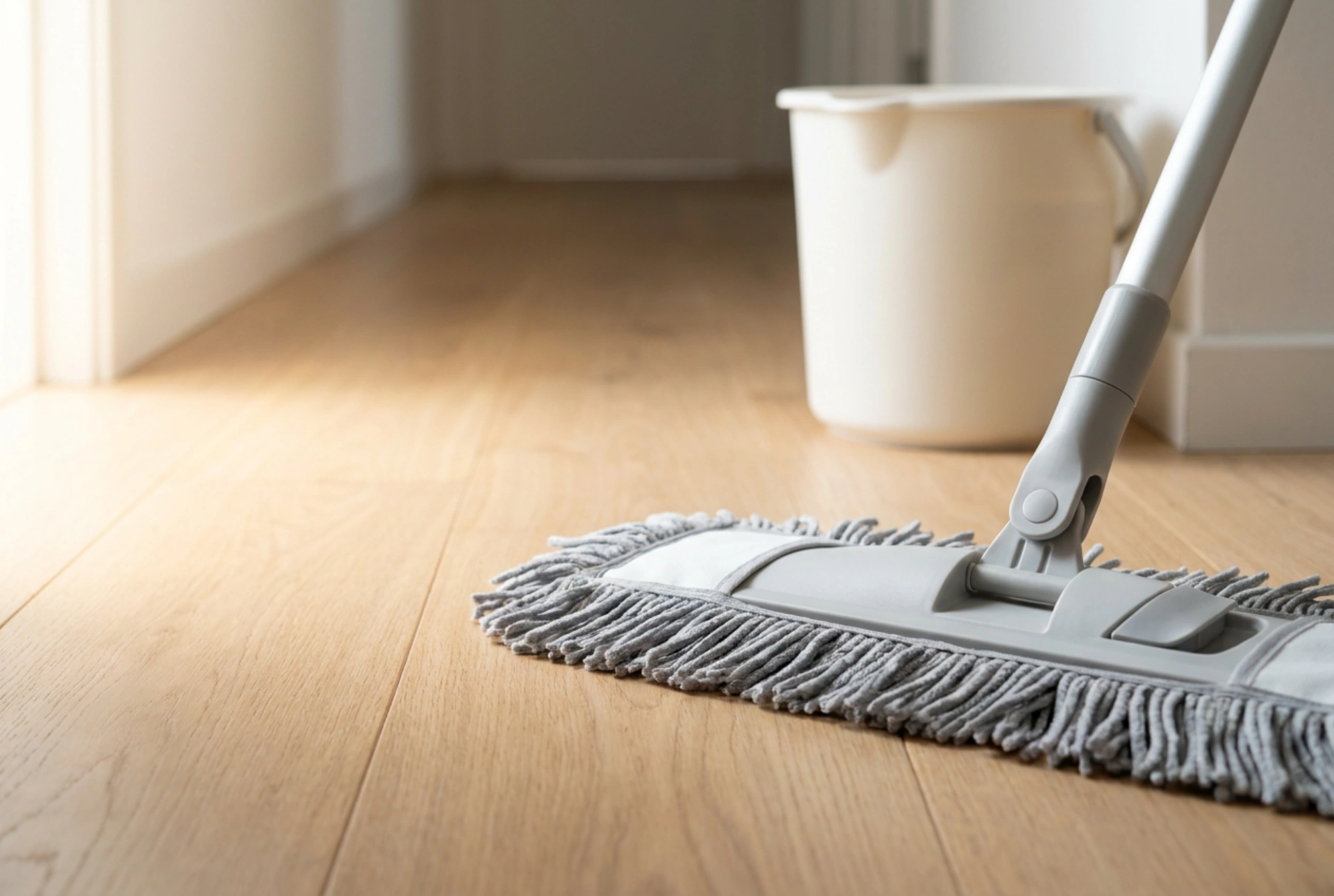 Fregona giratoria con cubo: limpieza sin salpicaduras ni exceso de humedad