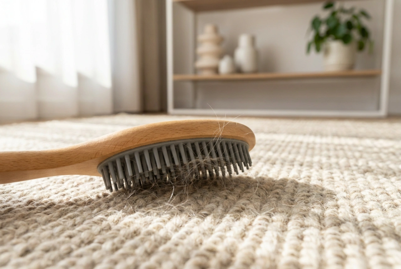 Cómo quitar el pelo de mascota de la alfombra con cepillo sin frotarlo más profundamente
