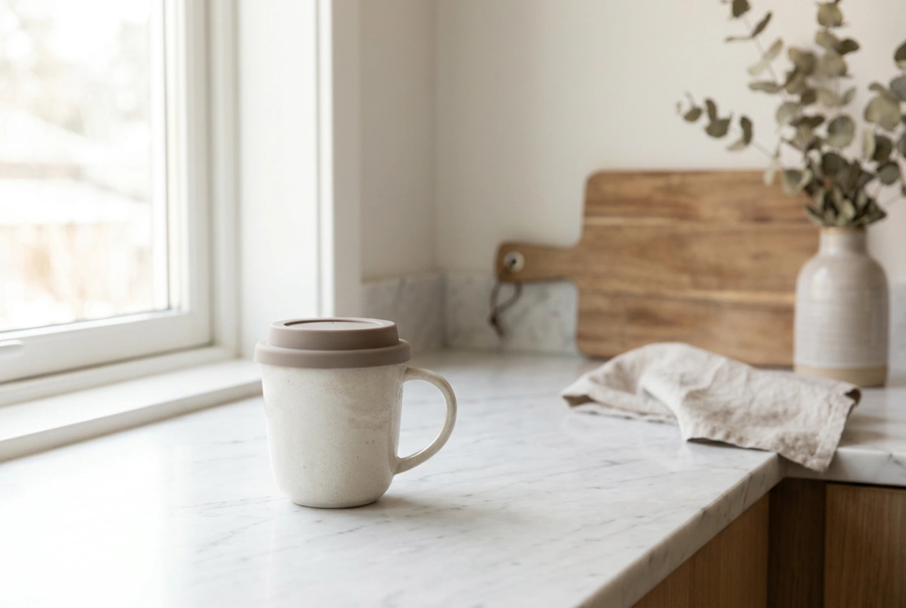 Cómo limpiar una taza de cerámica con tapa de silicona