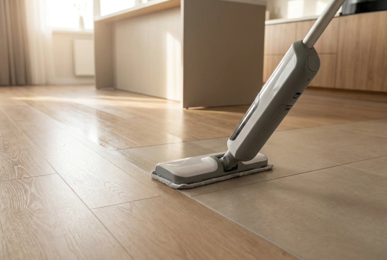 Cómo utilizar un aspirador con función de fregado en suelos laminados y baldosas