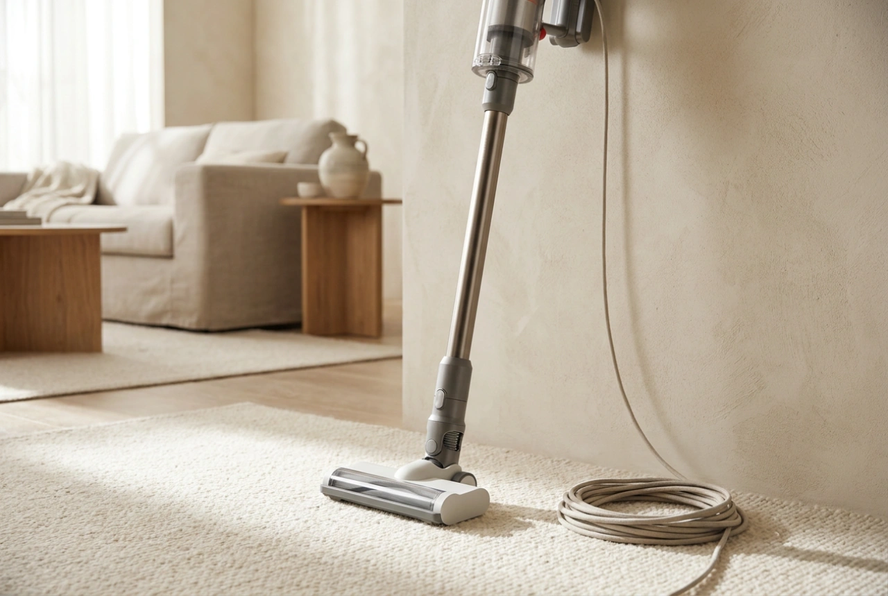 Cuándo la aspiradora vertical con cable es más práctica que la de batería