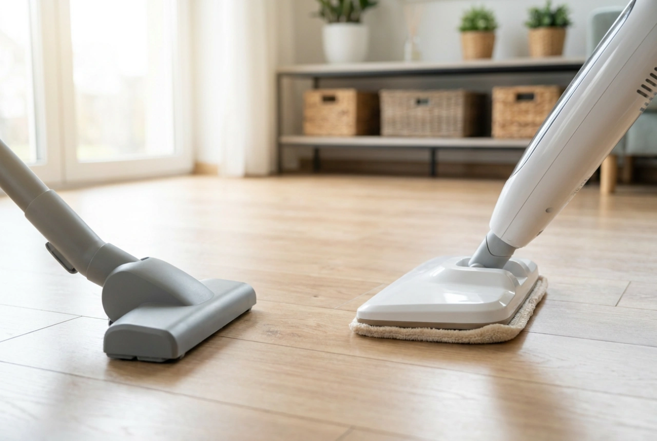 Cuándo combinar la aspiradora y la mopa de vapor al limpiar los suelos