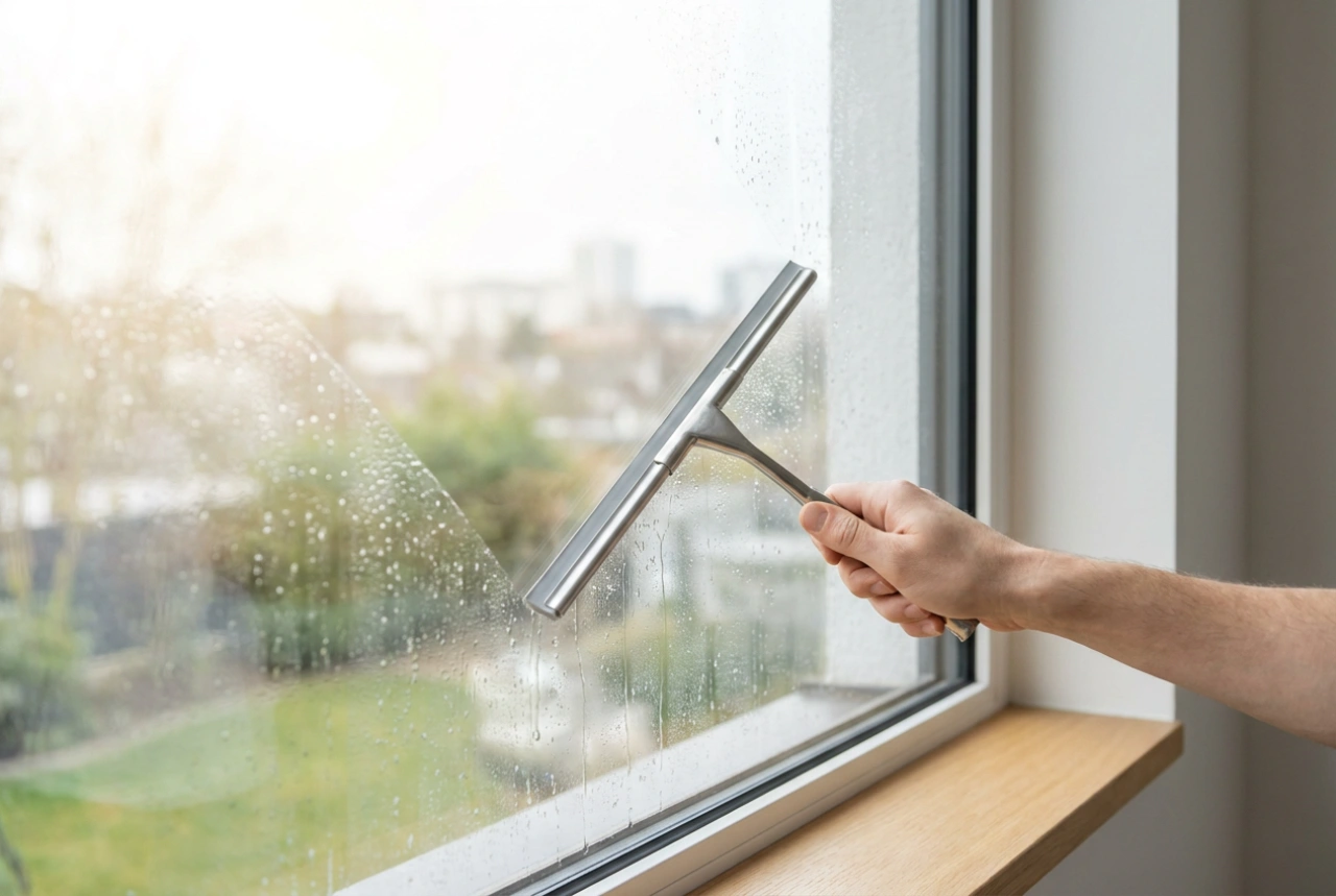 Cómo usar una escobilla de goma profesional para limpiar ventanas como un experto
