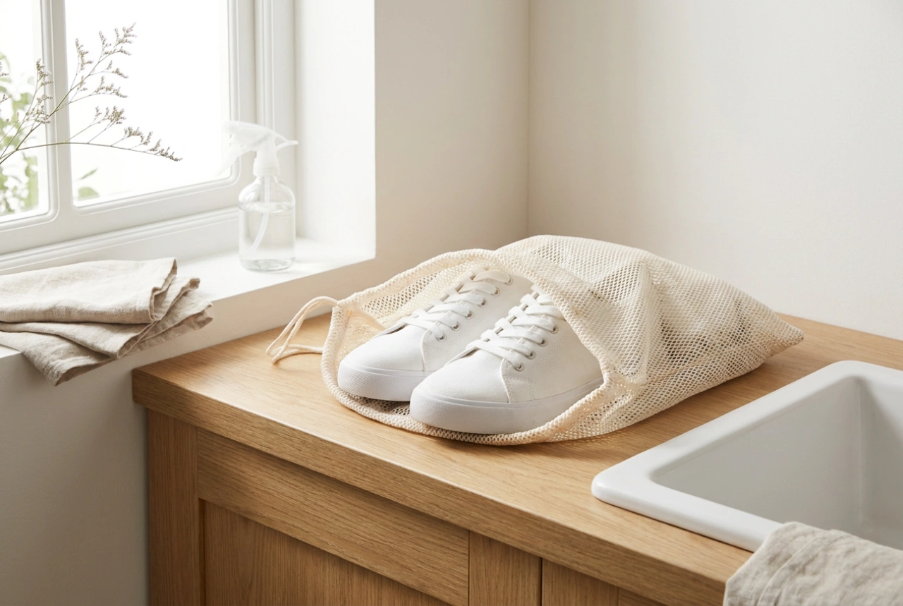 Técnica probada para lavar zapatillas en una bolsa protectora