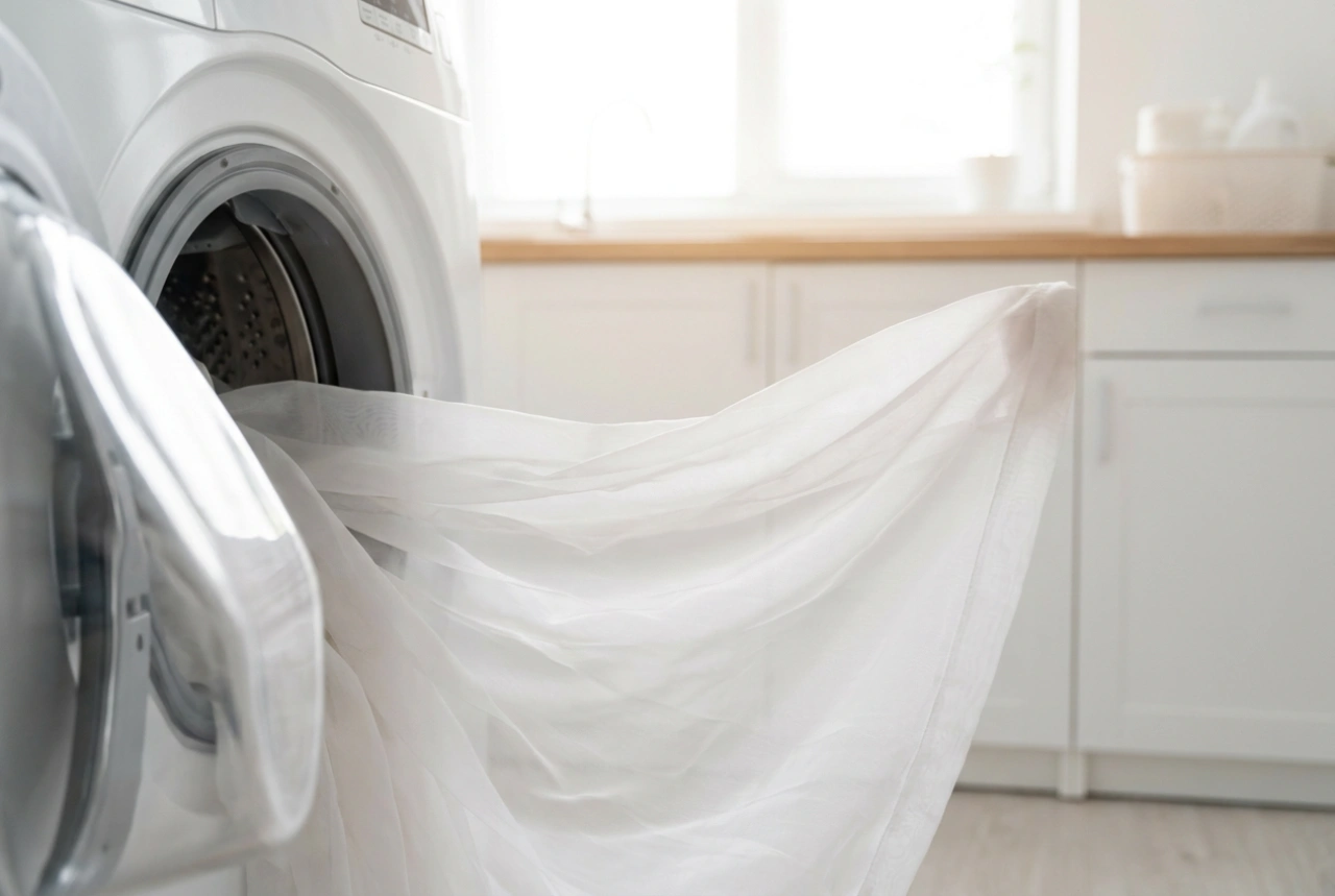 Cómo lavar cortinas delicadas en la lavadora a baja temperatura y centrifugado suave