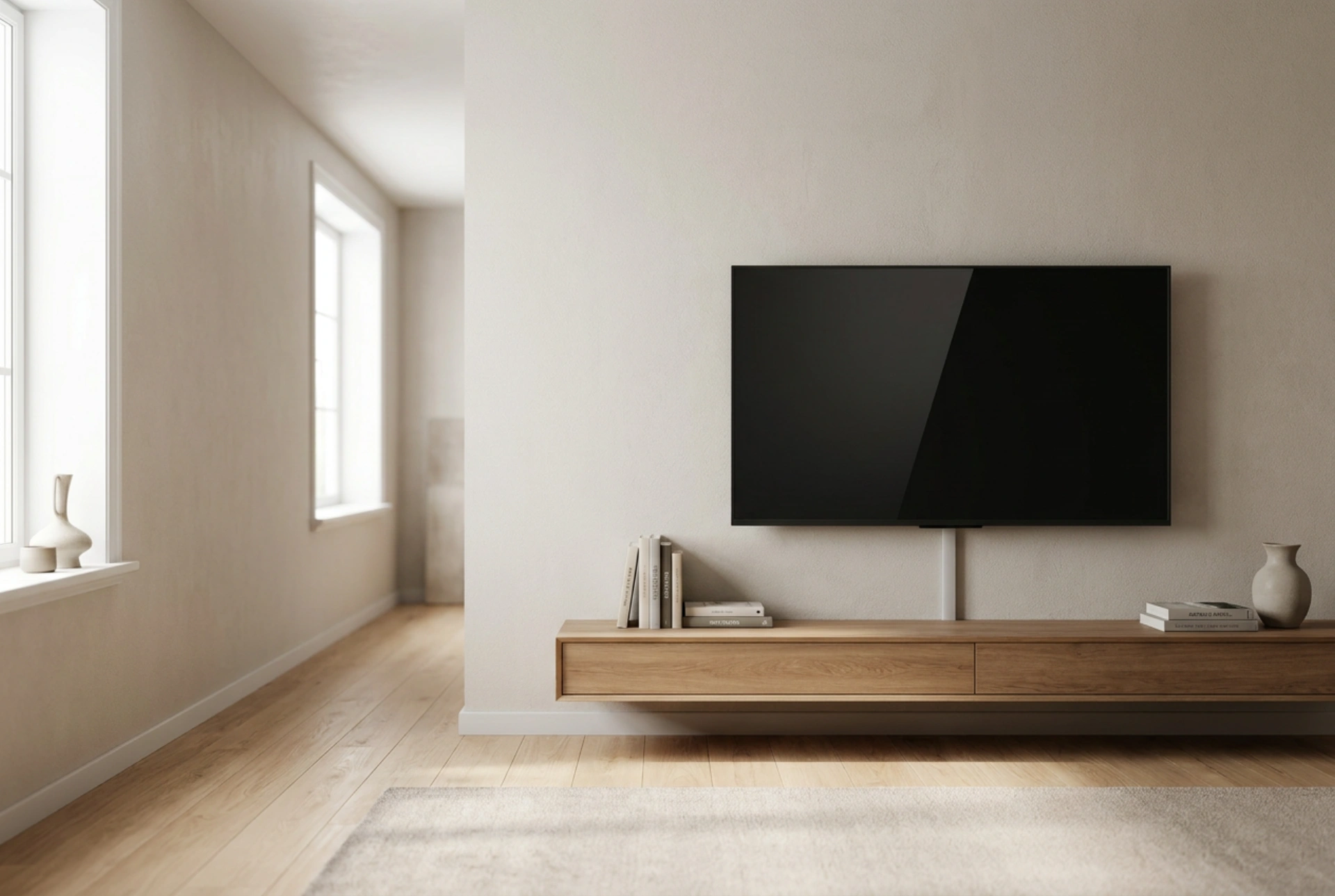 Cómo colgar un televisor pequeño en la pared de una habitación estrecha
