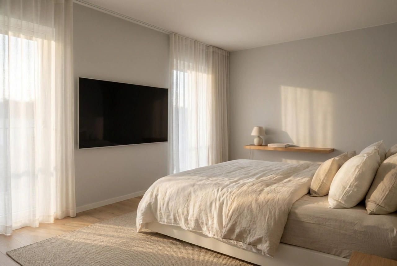 Cómo calcular la altura ideal para instalar el televisor en el dormitorio