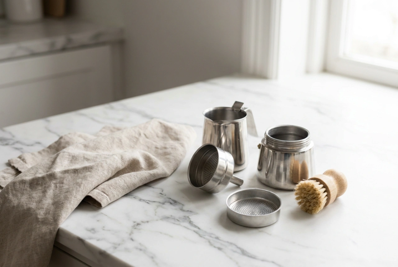 Cómo limpiar una cafetera italiana para inducción sin dañar la junta