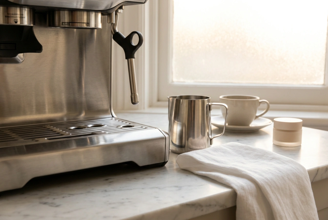 Mantenimiento de la cafetera de espresso manual con vaporizador de leche
