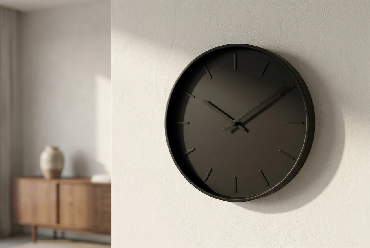Cómo elegir un reloj de pared negro: principios de contraste, materiales y acústica