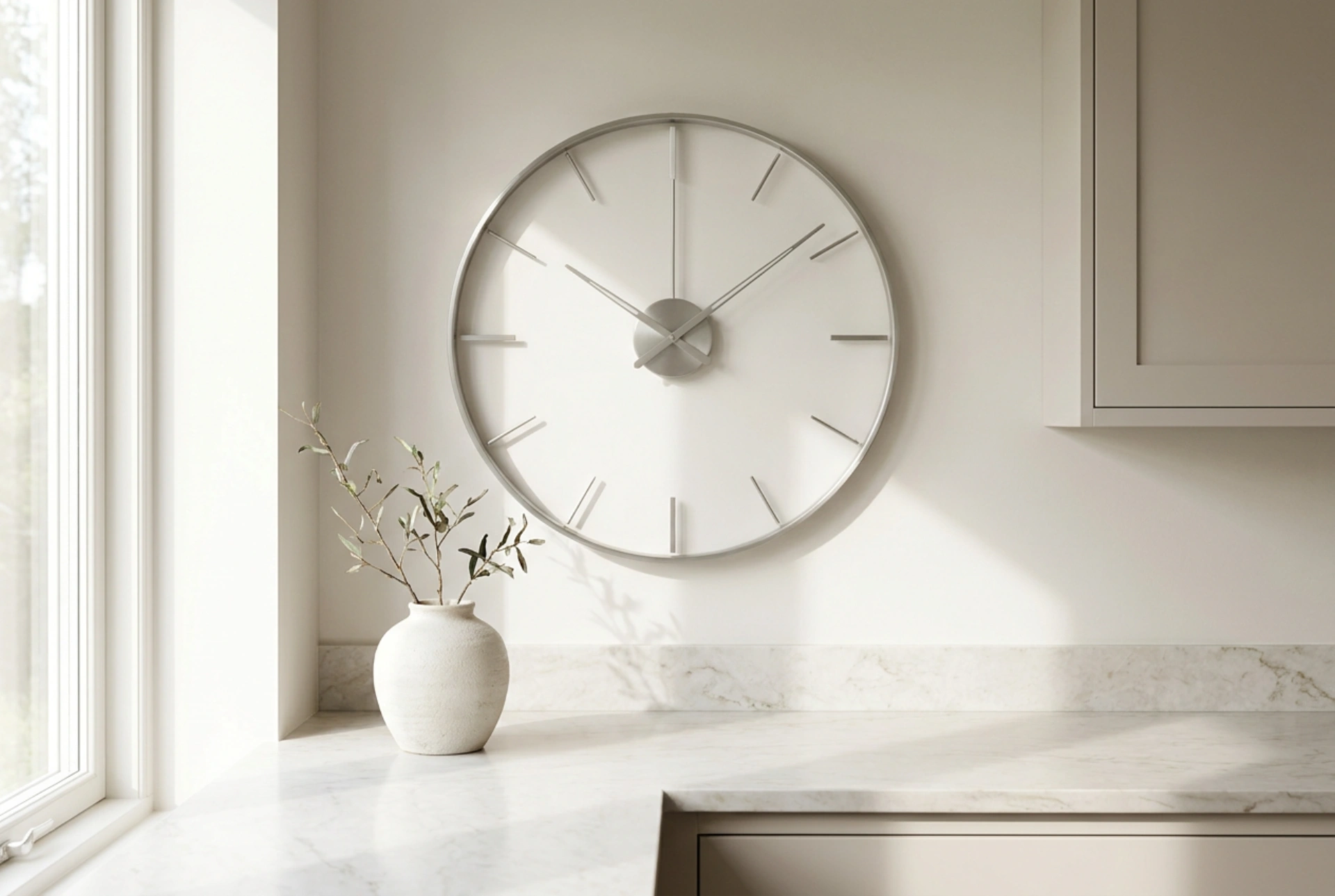 Cómo elegir un reloj de pared grande para la cocina sin recargar la pared