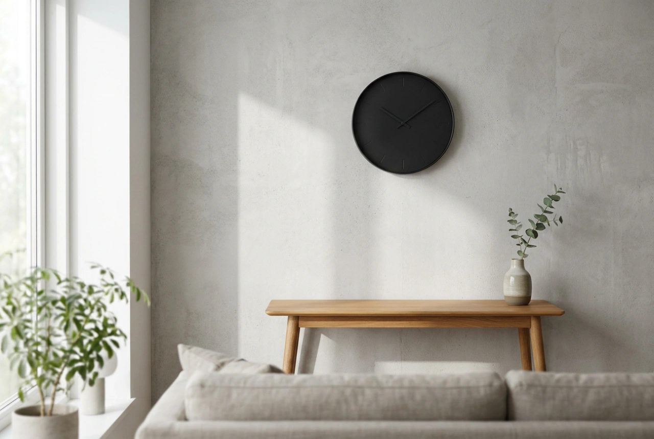 Cómo destacar un gran reloj negro en un diseño interior moderno