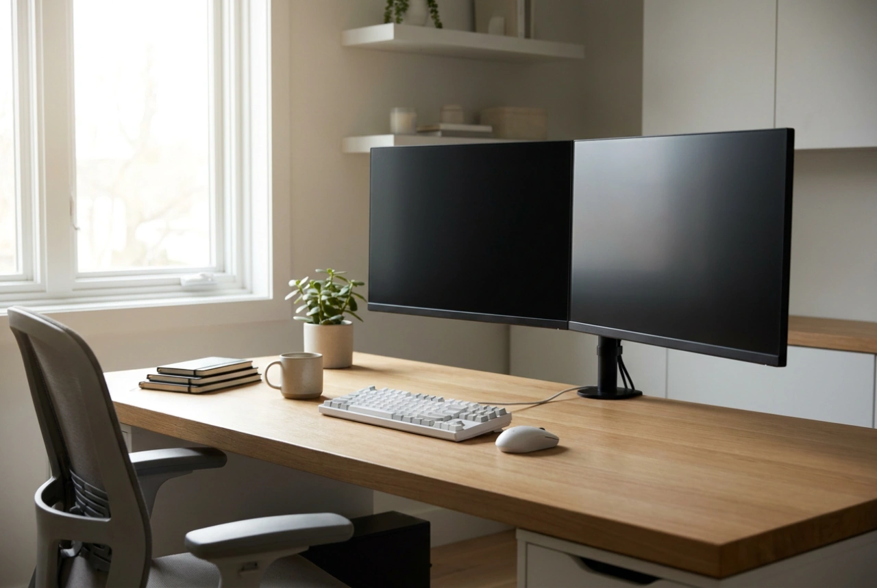 Cómo ajustar un soporte de doble monitor para trabajar con comodidad