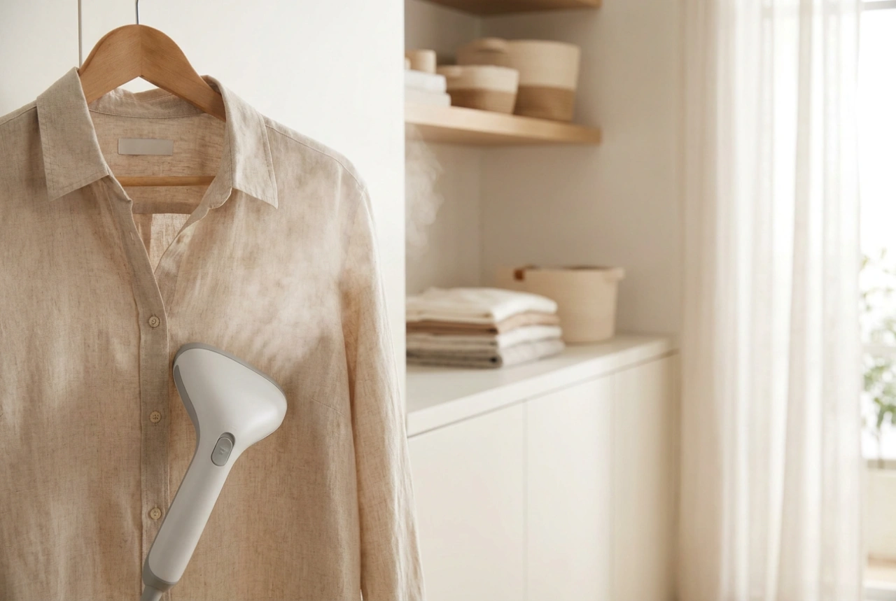 Cómo usar una plancha de vapor vertical en camisas, vestidos y abrigos