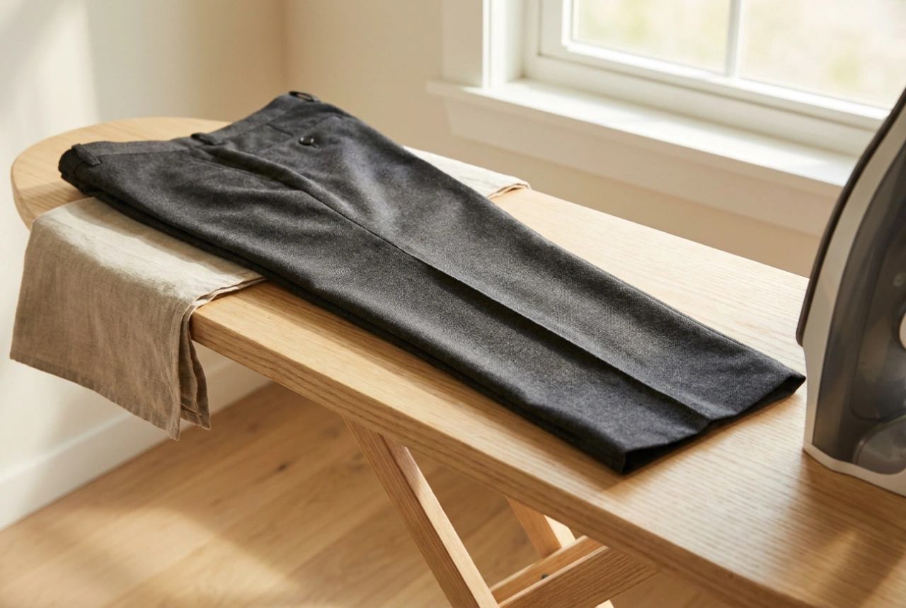 Cómo planchar pantalones de vestir con raya perfecta y sin brillos