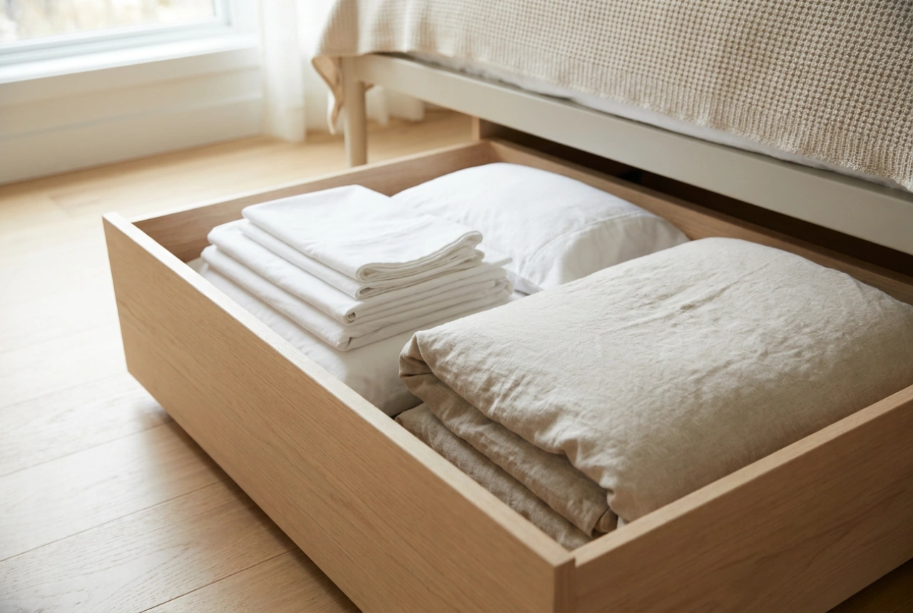 Cómo aprovechar el arcón de la cama para guardar la ropa de cama