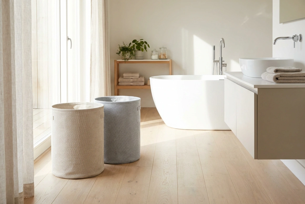 Cestos de ropa para el baño y la organización eficiente de la colada