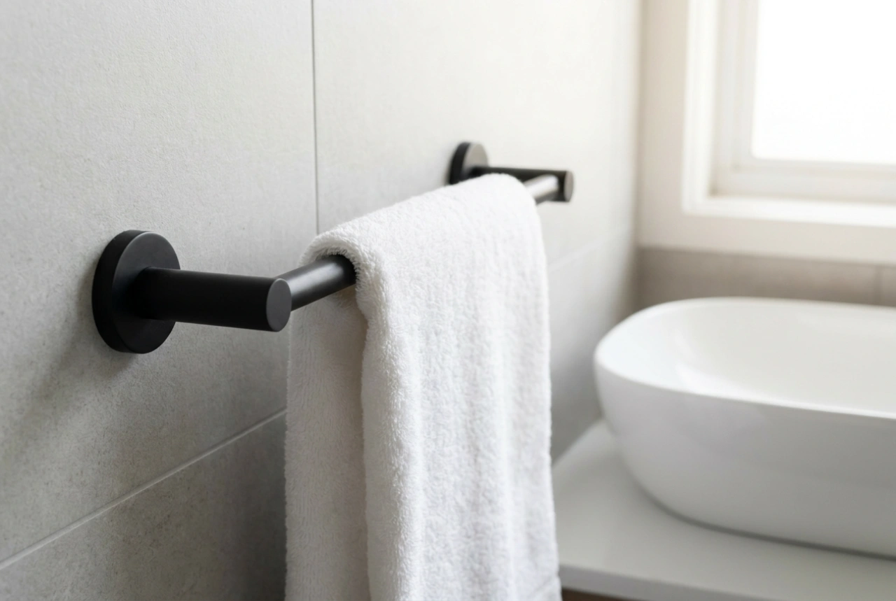 Toallero de manos a una distancia higiénica del lavabo