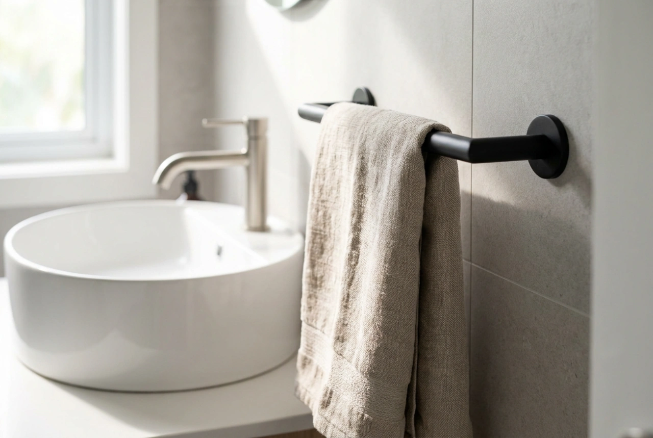 Cómo planificar la ubicación del toallero junto al lavabo