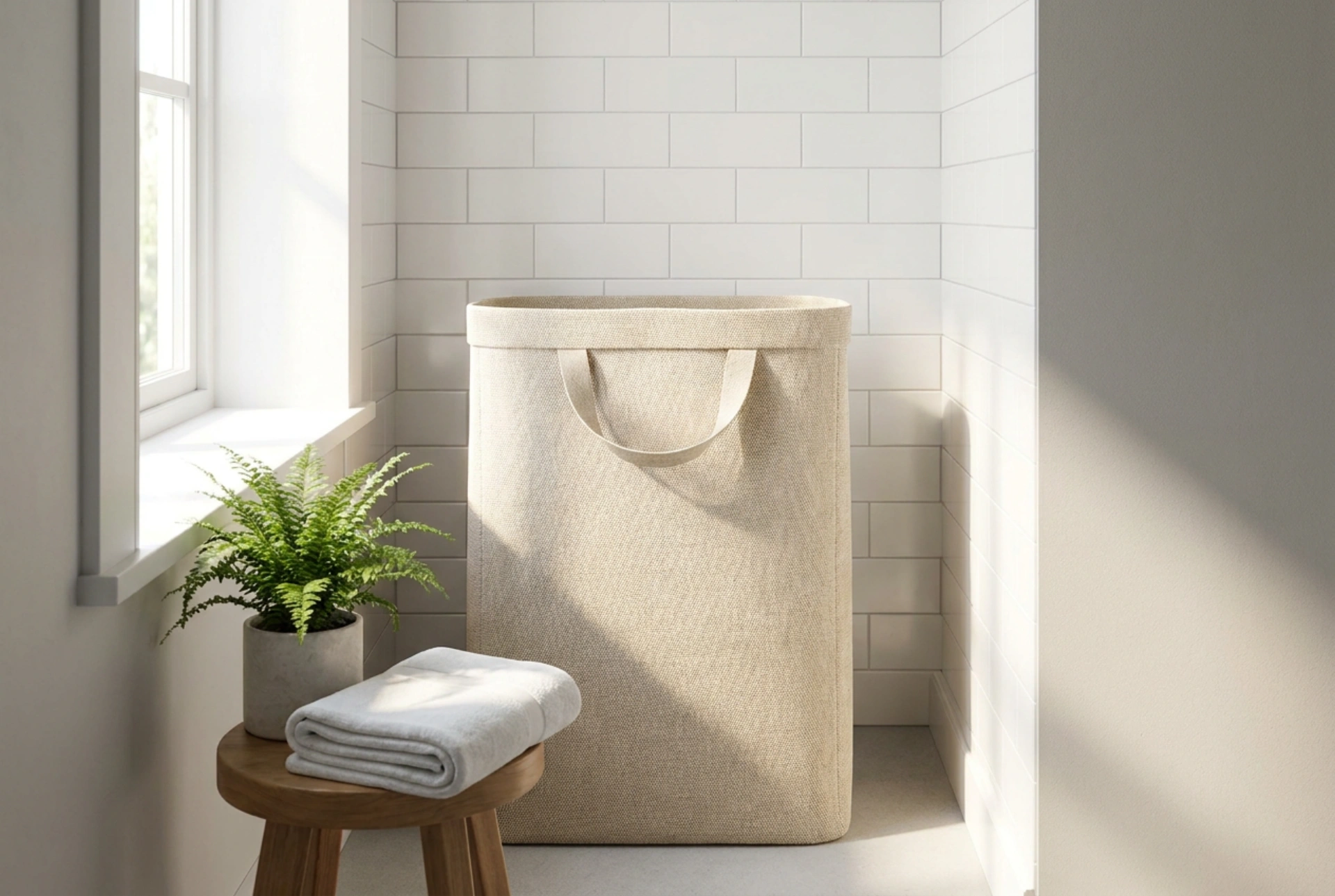 Cómo optimizar un cesto de ropa pequeño en un baño estrecho