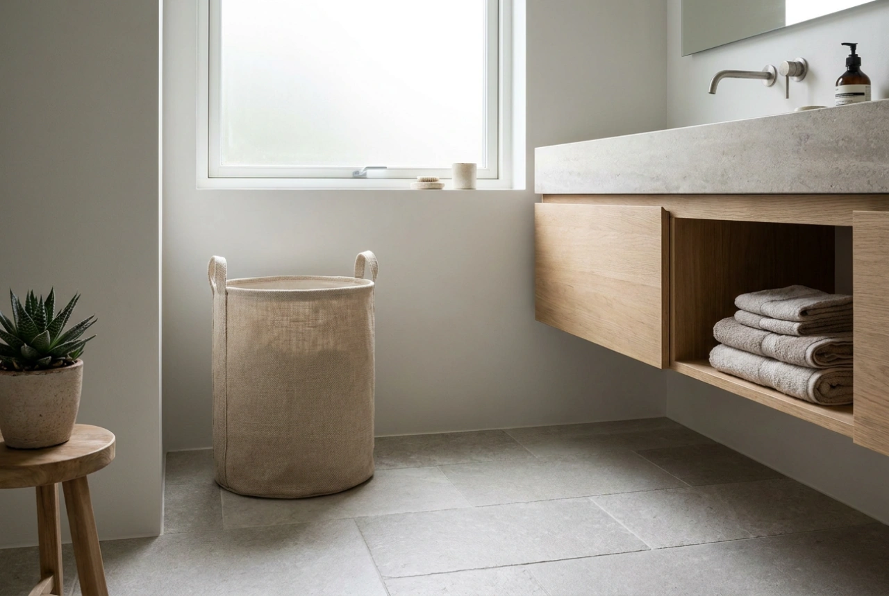 Cestos de ropa sucia para el baño y una cómoda clasificación en el hogar