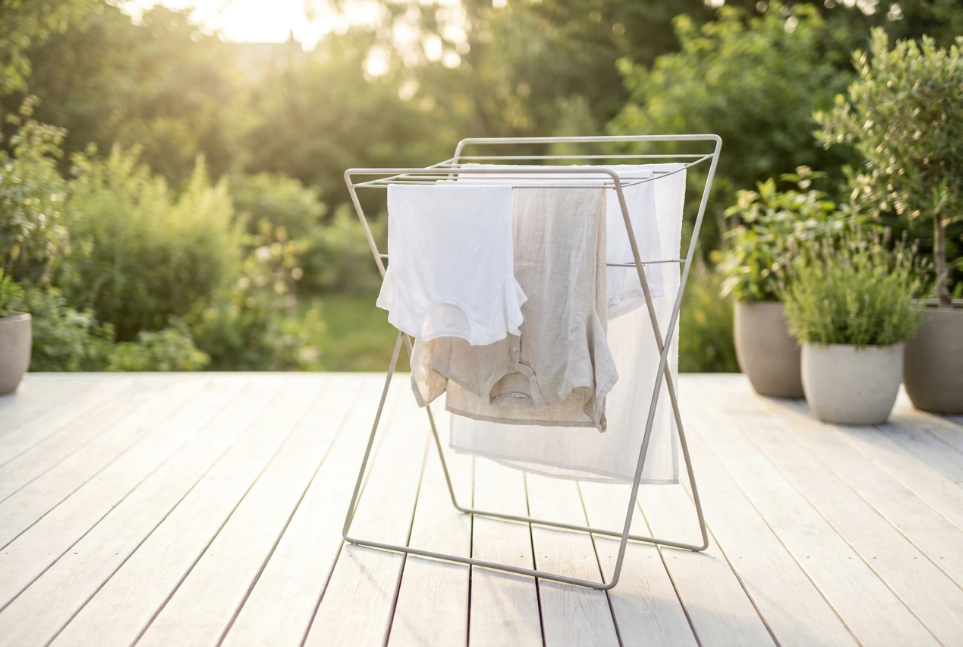 Tendedero de jardín: física y química para secar la ropa al aire libre de forma segura
