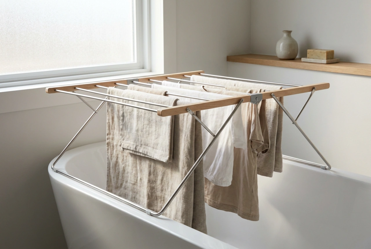 Cómo secar la ropa sobre la bañera sin que gotee en el suelo