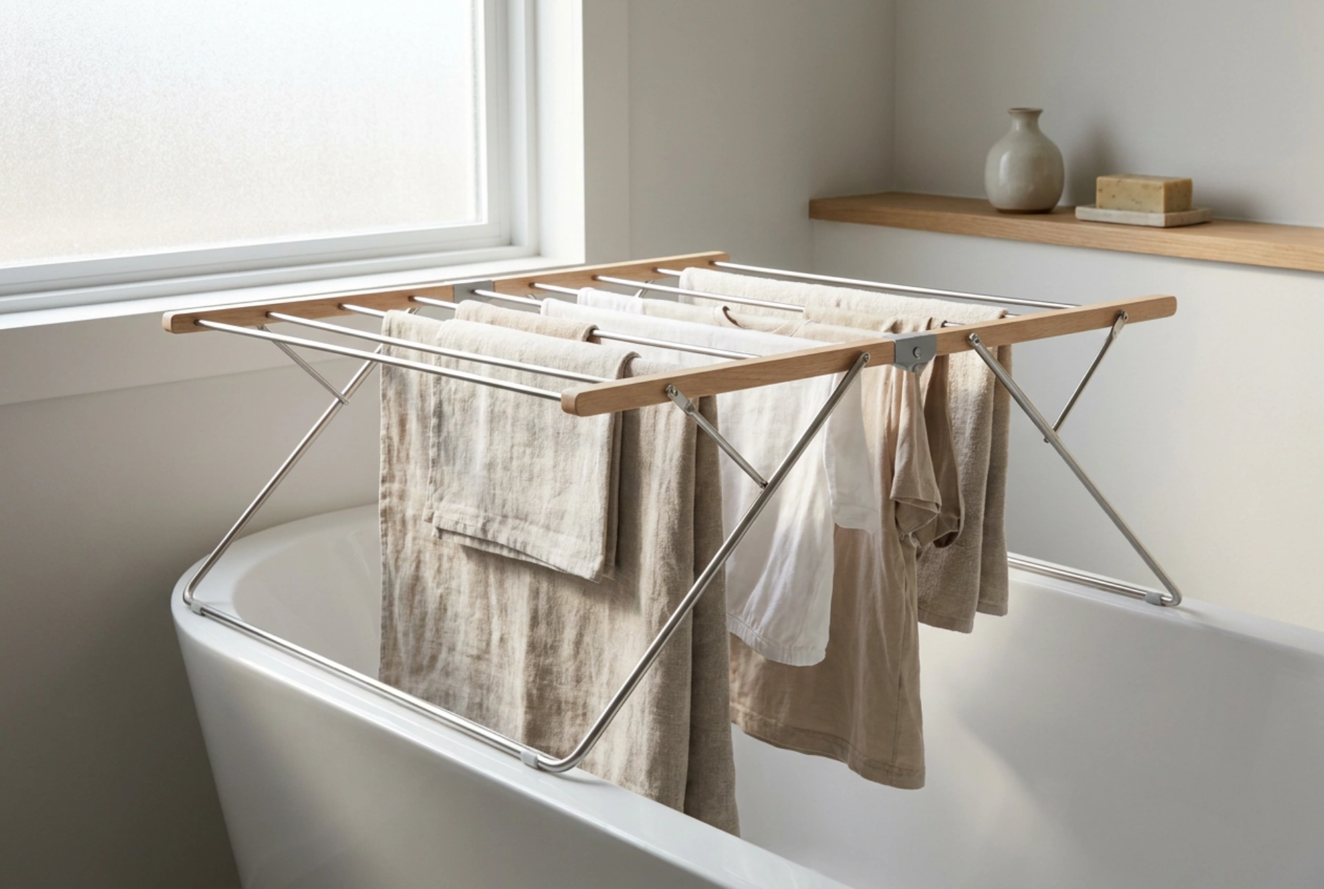 Cómo secar la ropa sobre la bañera sin que gotee en el suelo