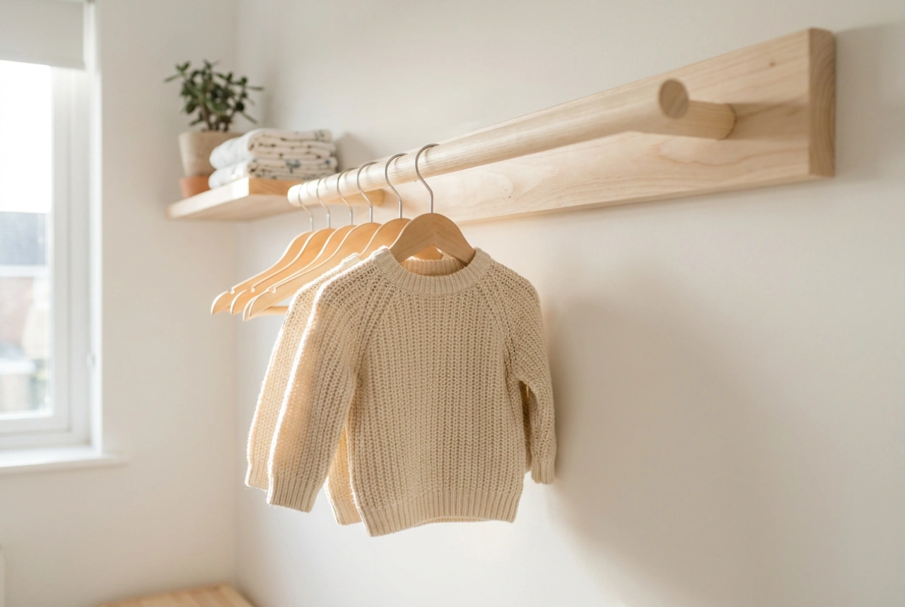 Perchas infantiles y el aprendizaje de la autonomía al ordenar la ropa