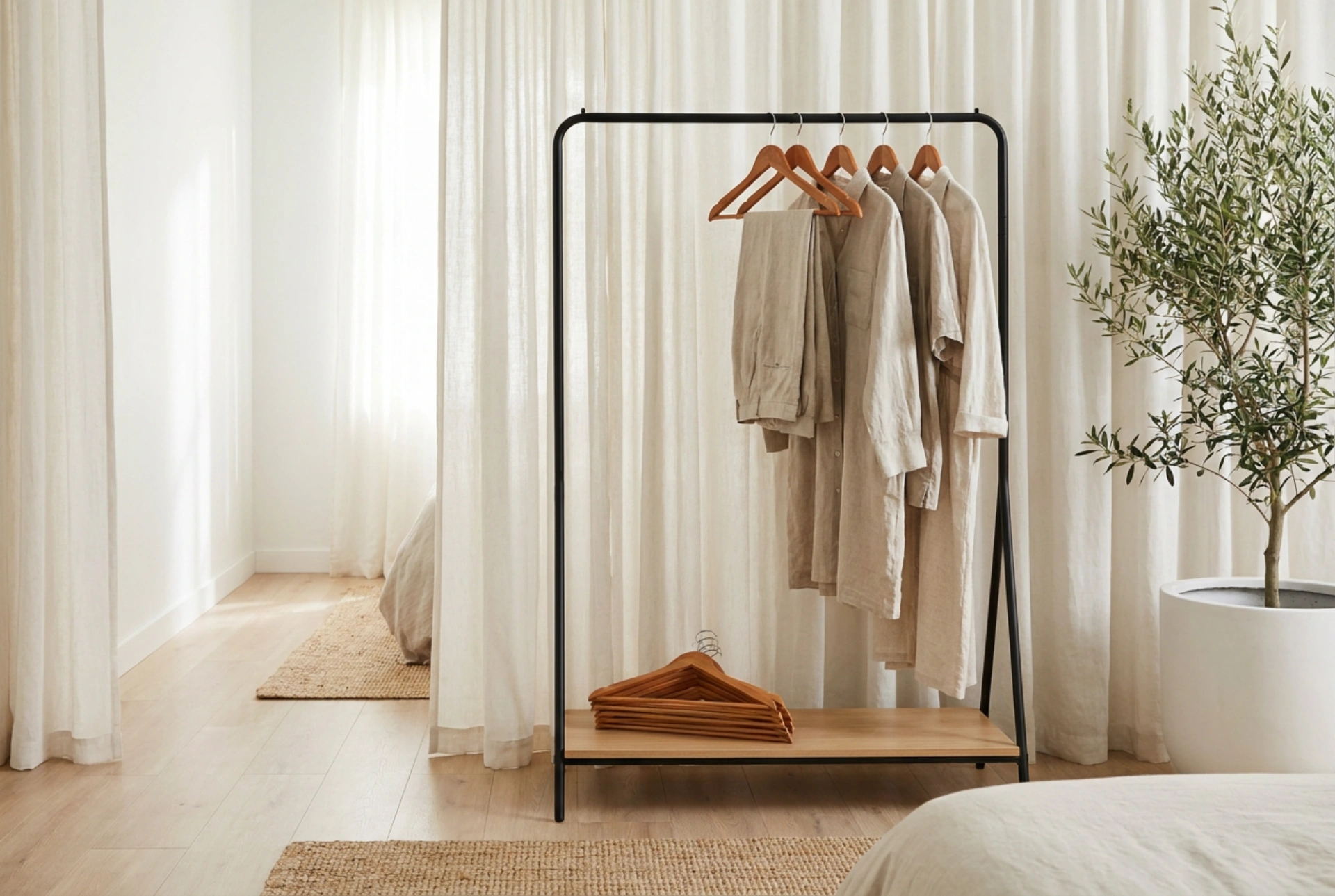 Cómo delimitar un mini vestidor en la habitación sin reformas