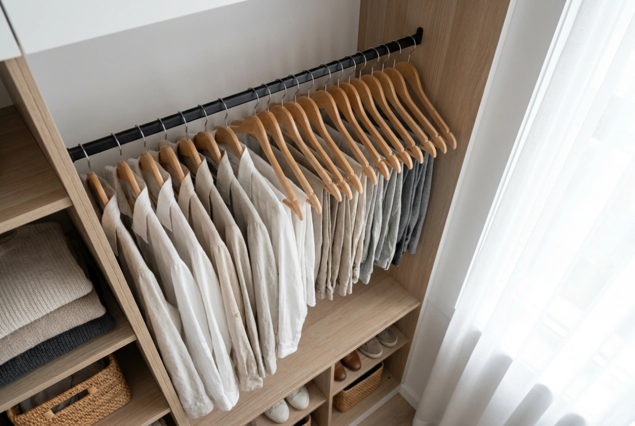 ¿Cuál es la profundidad mínima de un armario para colgar ropa?