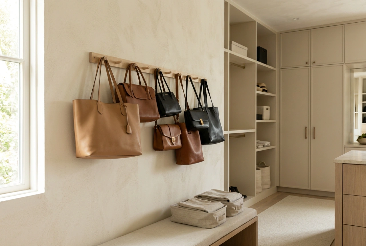 Cómo organizar bolsos en el armario utilizando el colgador adecuado