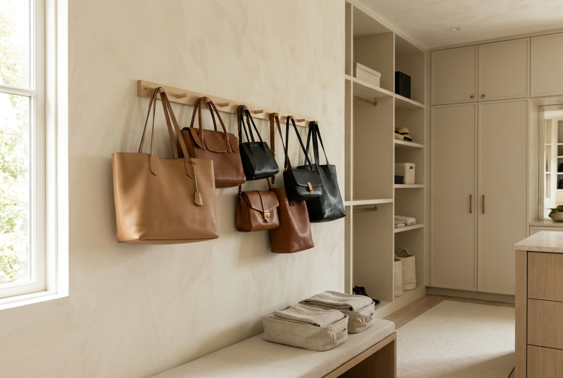 Cómo organizar bolsos en el armario utilizando el colgador adecuado