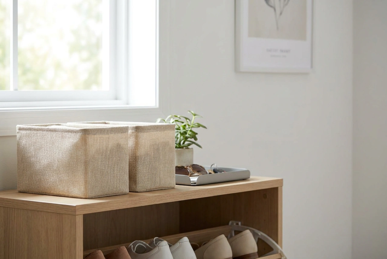 Cómo organizar el estante superior del mueble zapatero