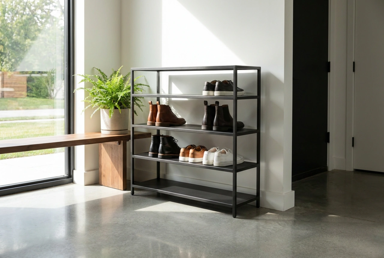 Cómo integrar un zapatero de estilo loft en un recibidor ordenado