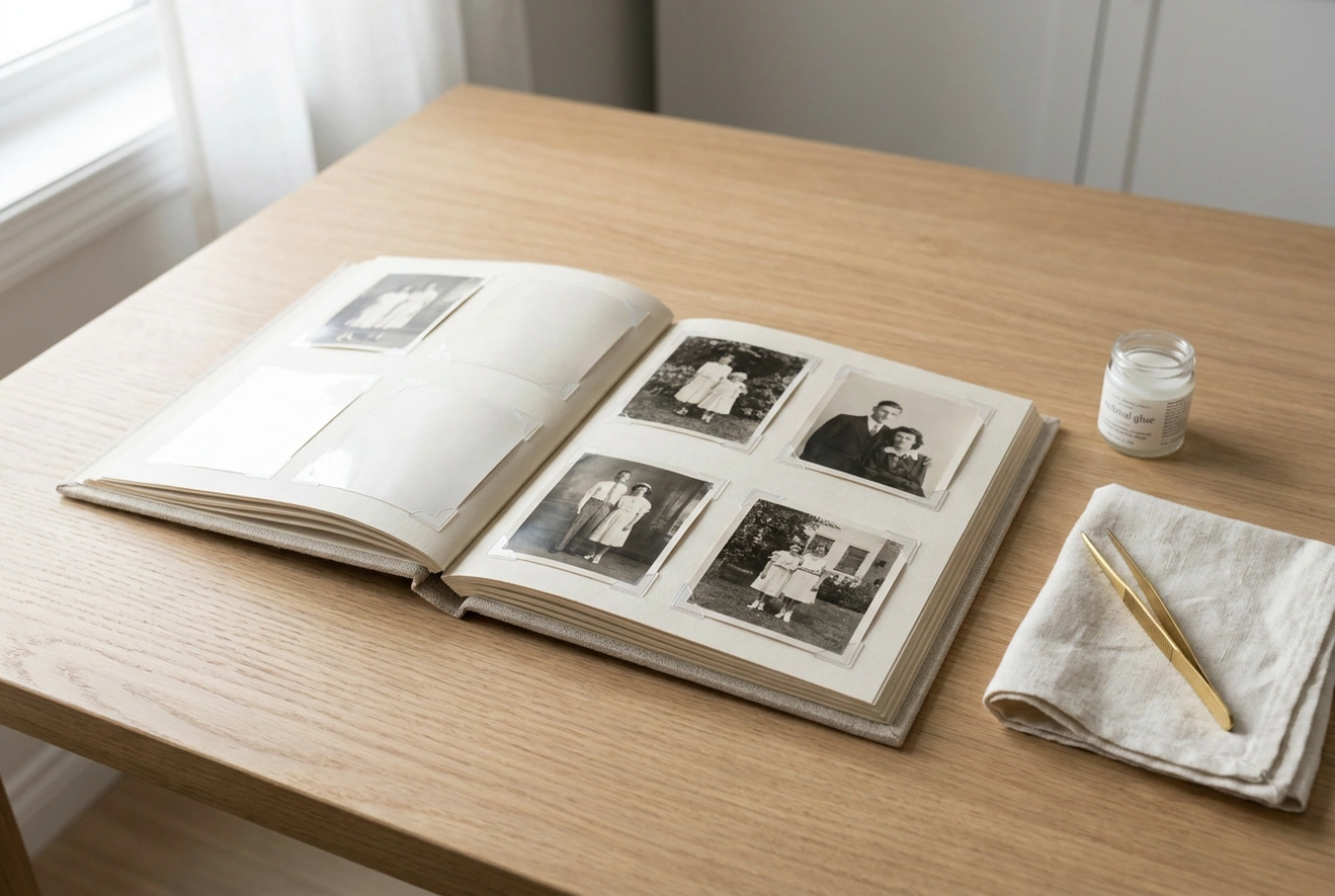 Técnicas de archivo para rotular y conservar un álbum de fotos tradicional